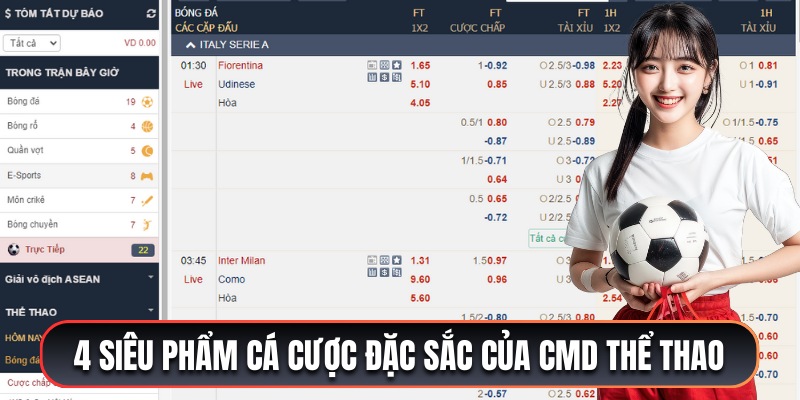 4 siêu phẩm cá cược thể thao đặc sắc tại CMD